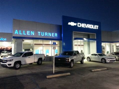Allen turner chevy - Chevy includes a two- or six-speaker audio system for your entertainment. When you’re ready to see the new Chevrolet Silverado 1500 for yourself, visit our Allen Turner Chevrolet sales team at 4150 S. Ferdon Blvd. in Crestview, Florida. We’re ready to answer any questions you have about the car buying process and set you up for a test drive ...